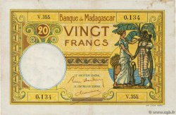 20 Francs MADAGASCAR  1937 P.037 MBC