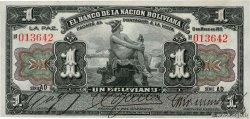 1 Boliviano BOLIVIA  1911 P.102a AU