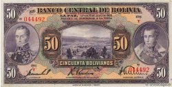 50 Bolivianos BOLIVIEN  1928 P.124a VZ