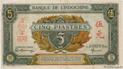 5 Piastres vert / marron INDOCHINE FRANÇAISE  1942 P.061 TTB