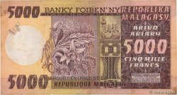 5000 Francs - 1000 Ariary MADAGASCAR  1974 P.066a MB