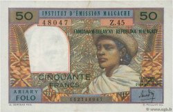 50 Francs - 10 Ariary MADAGASCAR  1962 P.061 SUP
