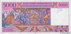 5000 Francs - 1000 Ariary MADAGASCAR  1994 P.078b EBC