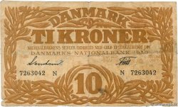 10 Kroner DANEMARK  1939 P.031e TB