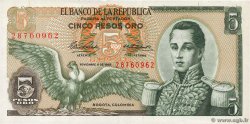 5 Pesos Oro COLOMBIA  1965 P.406b EBC