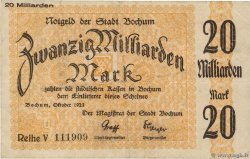 20 Milliards Mark ALLEMAGNE Bochum 1923 
