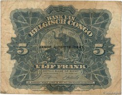5 Francs CONGO BELGA  1947 P.13Ad MB