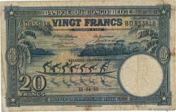 20 Francs CONGO BELGE  1950 P.15H TB