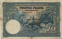20 Francs BELGISCH-KONGO  1950 P.15H S