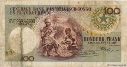100 Francs CONGO BELGE  1956 P.33a TB