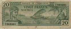 20 Francs NOUVELLE CALÉDONIE  1944 P.49 B
