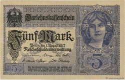 5 Mark GERMANY  1917 P.056b UNC