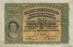 50 Francs SWITZERLAND  1949 P.34p F
