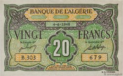 20 Francs ALGERIA  1948 P.103 VF
