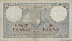 20 Francs MAROC  1941 P.18b TB