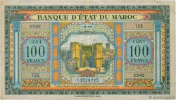 100 Francs MARUECOS  1944 P.27a BC+