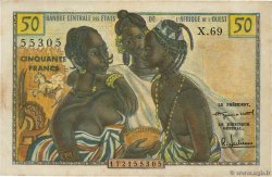 50 Francs ESTADOS DEL OESTE AFRICANO  1958 P.001 MBC