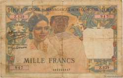 1000 Francs MADAGASCAR  1951 P.048a B
