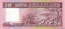 20 Emalangeni SWAZILAND  1985 P.11b NEUF