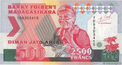 2500 Francs - 500 Ariary MADAGASCAR  1988 P.072Ab NEUF