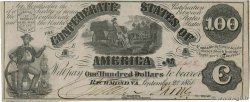 100 Dollars ESTADOS CONFEDERADOS DE AMÉRICA  1861 P.38 MBC+