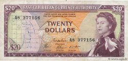 20 Dollars CARAÏBES  1965 P.15f TB
