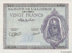 20 Francs ALGERIA  1944 P.092a UNC-