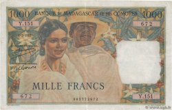 1000 Francs MADAGASCAR  1951 P.048a TB+
