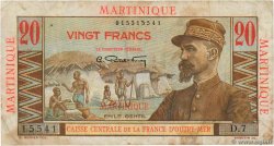 20 Francs Émile Gentil MARTINIQUE  1946 P.29 TB+