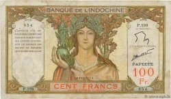 100 Francs TAHITI  1961 P.14d TB