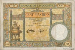 100 Piastres INDOCHINE FRANÇAISE  1936 P.051d TB