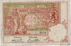 20 Francs BELGIQUE  1920 P.067 pr.TTB