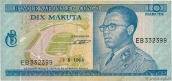 10 Makuta CONGO (RÉPUBLIQUE)  1968 P.009a TTB