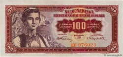 100 Dinara YUGOSLAVIA  1955 P.069 AU