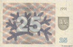 25 Talonas LITUANIA  1991 P.36b FDC
