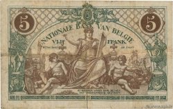 5 Francs BÉLGICA  1914 P.075a BC