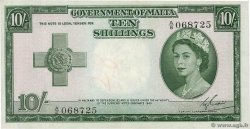 10 Shillings MALTA  1954 P.23a XF-