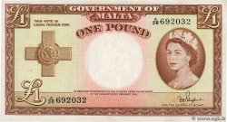 1 Pound MALTE  1954 P.24b VZ