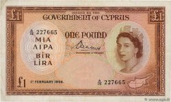 1 Pound CYPRUS  1956 P.35a F+