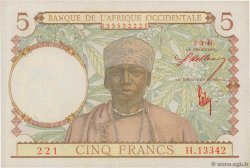 5 Francs FRENCH WEST AFRICA  1943 P.26 EBC+
