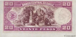 20 Pesos - 2 Condores Fauté CHILE  1947 P.093b AU
