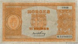 10 Kroner NORVÈGE  1948 P.26h F