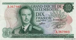 10 Francs LUXEMBOURG  1967 P.53a VF