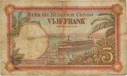 5 Francs CONGO BELGE  1929 P.08e pr.TB