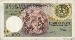 100 Francs CONGO BELGA  1960 P.33b q.BB