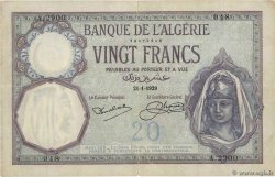 20 Francs ALGÉRIE  1929 P.078b