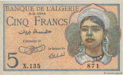 5 Francs ALGERIEN  1944 P.094a VZ