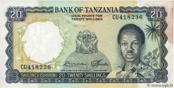 20 Shillings TANSANIA  1966 P.03e VZ