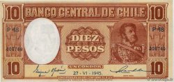 10 Pesos - 1 Condor CHILE  1945 P.103 UNC