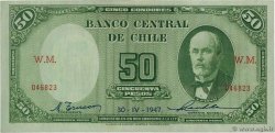 50 Pesos - 5 Condores CHILE  1947 P.104